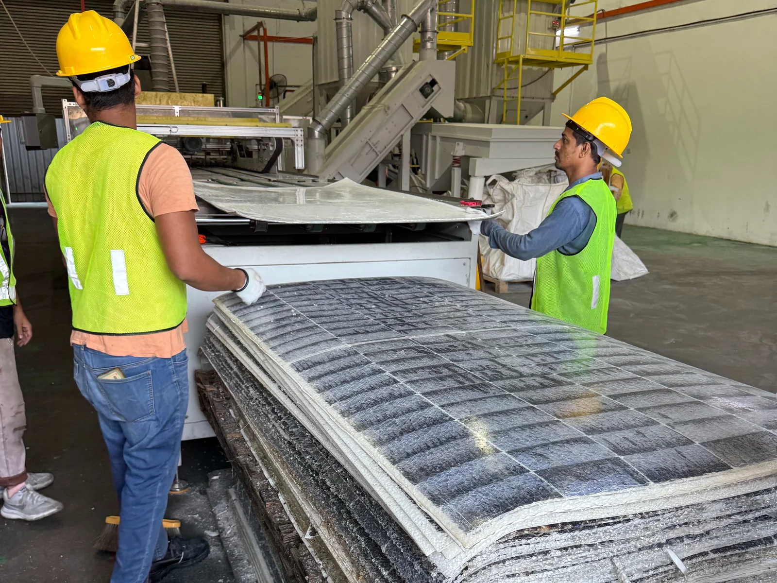 Solar Panel Frame and Glass Removal Machines at a Customer Site in Italy
